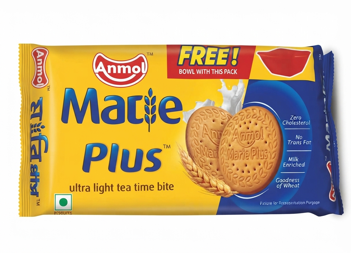 ANMOL MARIE PLUS BISCUIT 396G+FREE BOWL