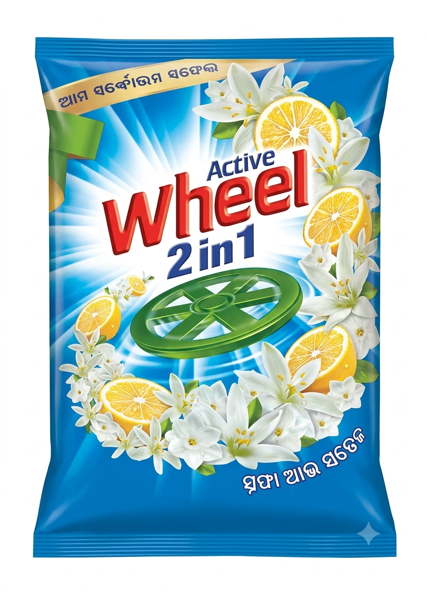 ACTIVE WHELL 2 IN 1 DETERGENT POWDER 1KG