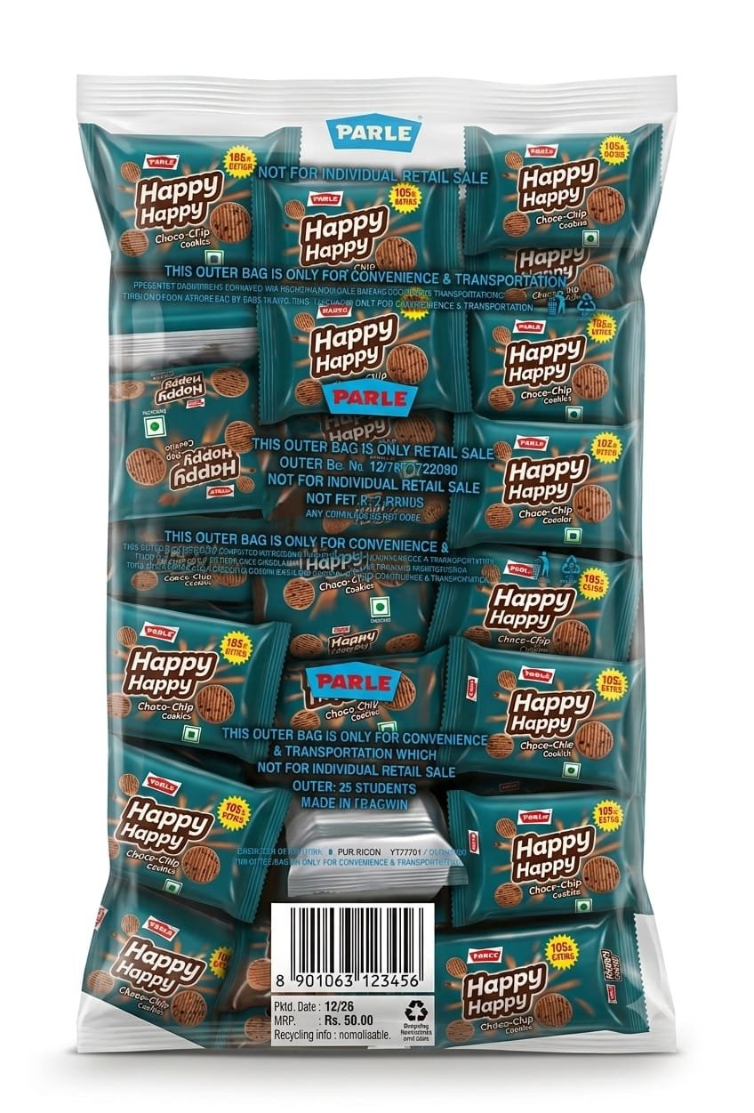 PARLE HAPPY HAPPY CHOCO CHIP COOKIES 31GM×24