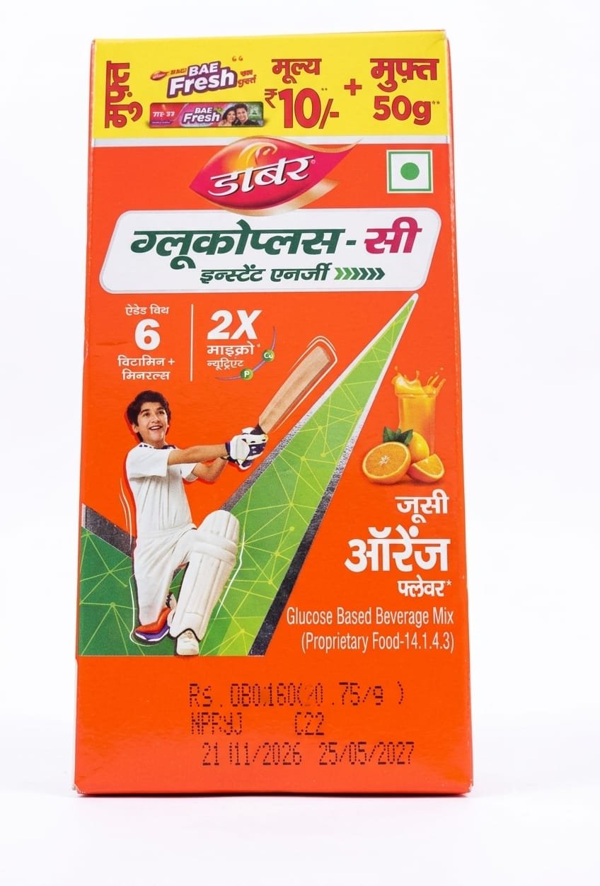 DABUR GLUCOPLUS -C INSTANT ENERGY 125G+DABUR RED PASTE FREE