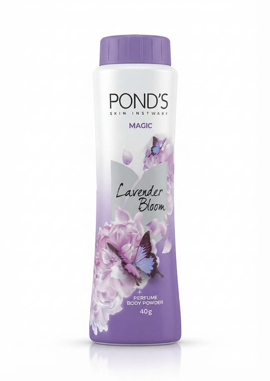 40g bottle of Pond's Magic Lavender Bloom Perfume Body Powder
