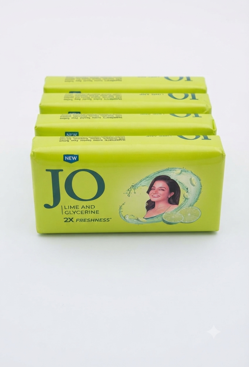 JO Lime and Glycerine Soap bars featuring a 2X freshness 35Gm×5N